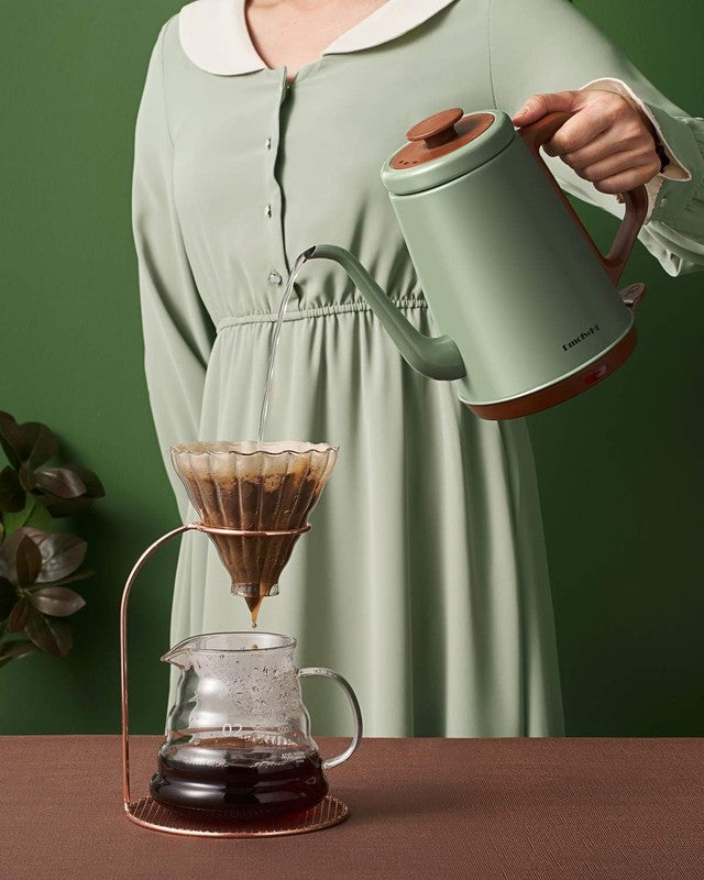 Gooseneck Electric Kettle 1L Stainless Steel BPA Free Pour Over Coffee Green1