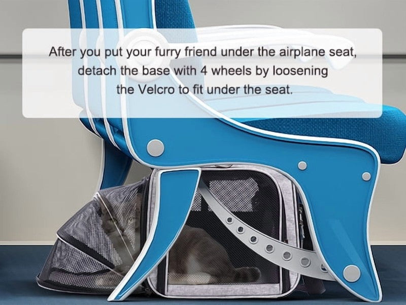 “Rolling Pet Carrier with Wheels – Foldable Airline Approved Dog & Cat Travel7