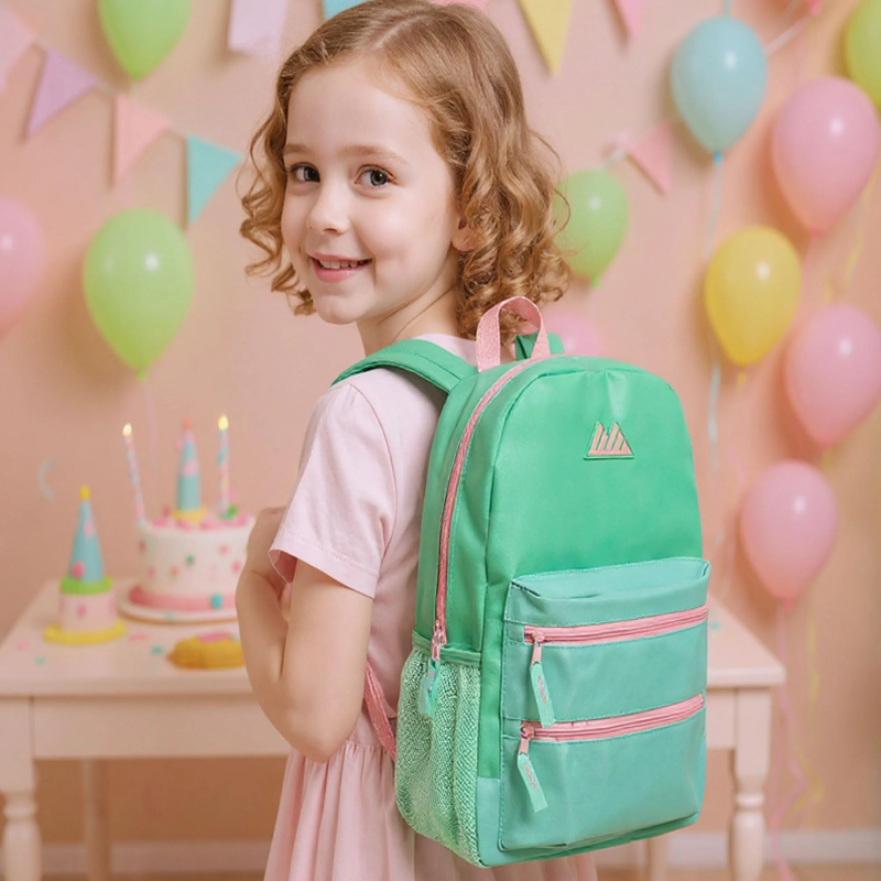 Aquamarine Mint Multipocket Backpack 17" Travel School Bag6