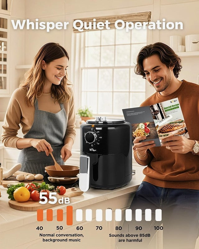 2.1QT Mini Air Fryer Compact Adjustable Temp & Timer Nonstick Basket5