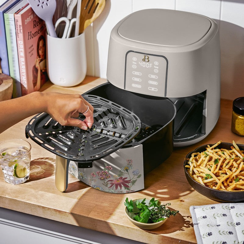 6 Qt Air Fryer w/ Turbocrisp Technology Evergood Ceramic Nonstick Taupe Flower5