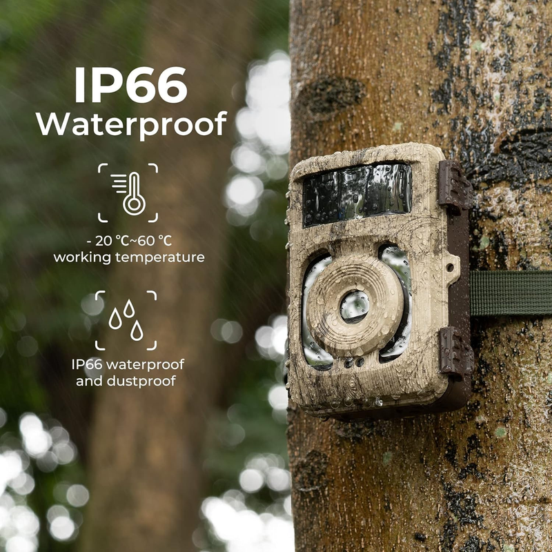 4K 48MP WiFi Trail Camera No-Glow Night Vision 0.2S Trigger 120° Cam6