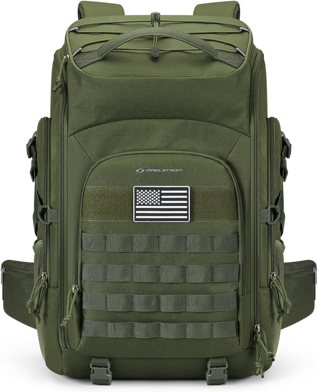 Tactical Backpack 40L Men Water Resistant Hiking Camping Gym Molle Army Green0