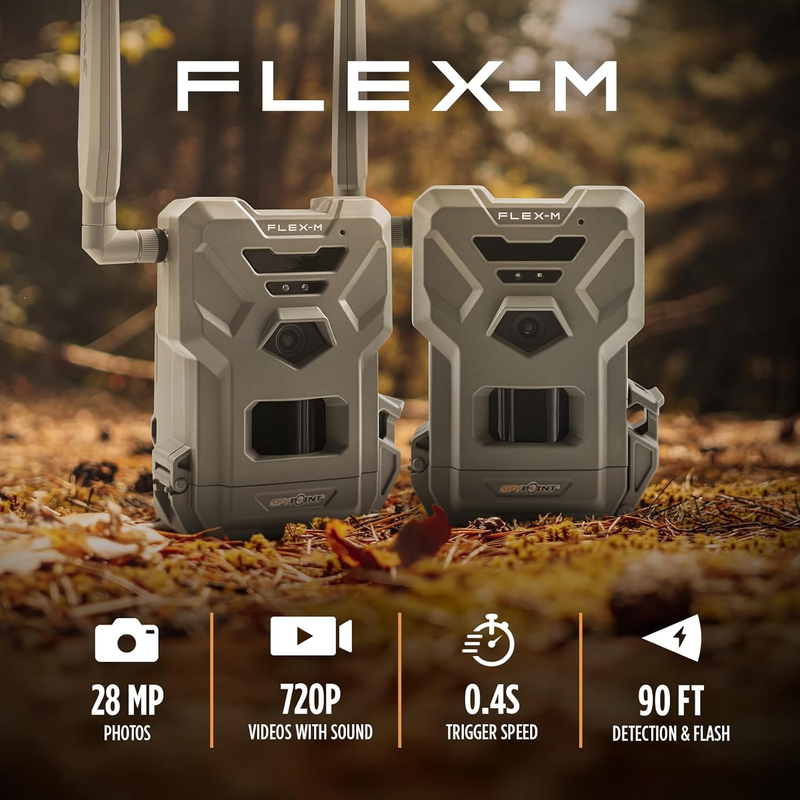 Flex-M Twin Pack Cellular Trail Cameras 28MP 720P Night Vision Dual SIM LTE IP654