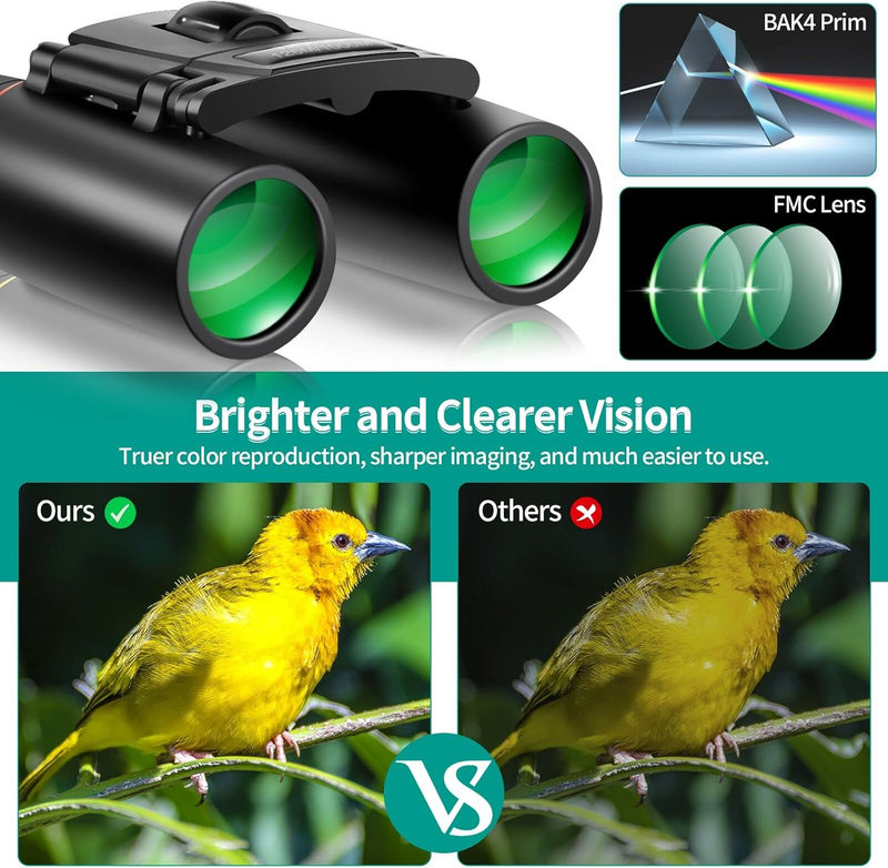 12x25 Compact Pocket Binoculars Adults Bird Watching Travel Concerts3