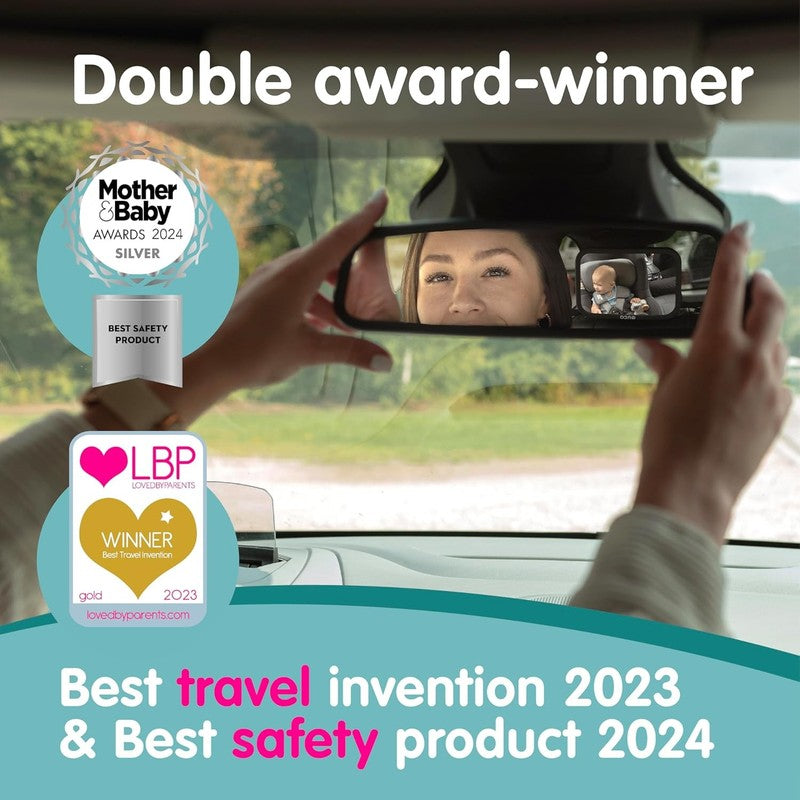 Baby Car Mirror – Rear Facing Shatterproof Convex Mirror with 360° Rotation1