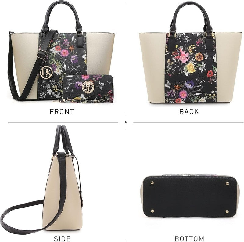Large Satchel Purse Handbag for Women Shoulder Work Tote Bag with Wallet2