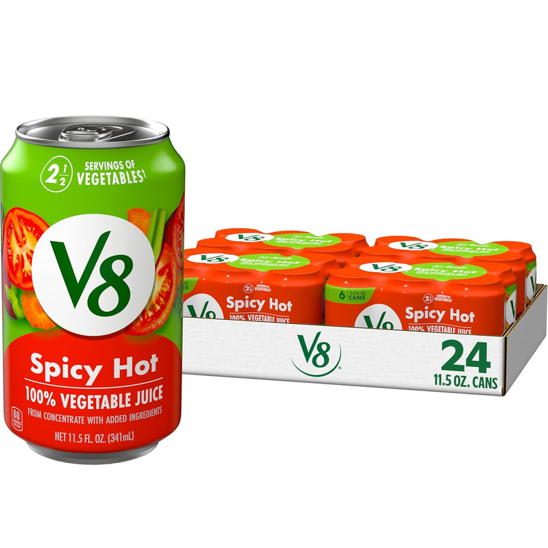 Spicy Hot 100% Vegetable Juice, 11.5 Fl Oz Can (24 Pack)7