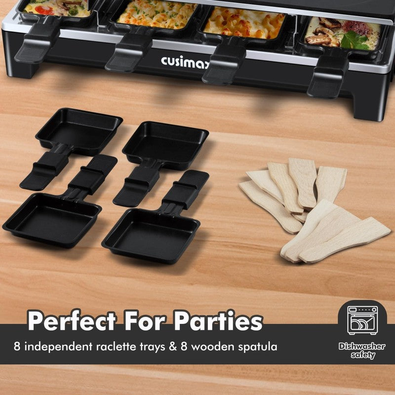 Electric Raclette Table Grill Korean BBQ 2 in 1 Nonstick Plate 8 Pans4