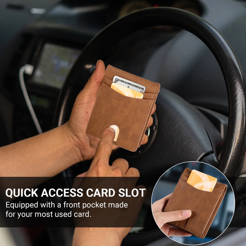 Wallet for Men, Slim Leather Rfid Blocking Mens Wallet with 2 ID Windows, Bifold1