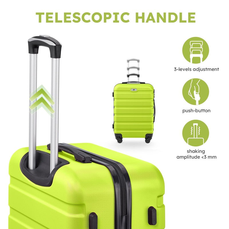 4 Piece Luggage Set Hardside Spinner Suitcase 16 20 24 28 Inch Lime Green5