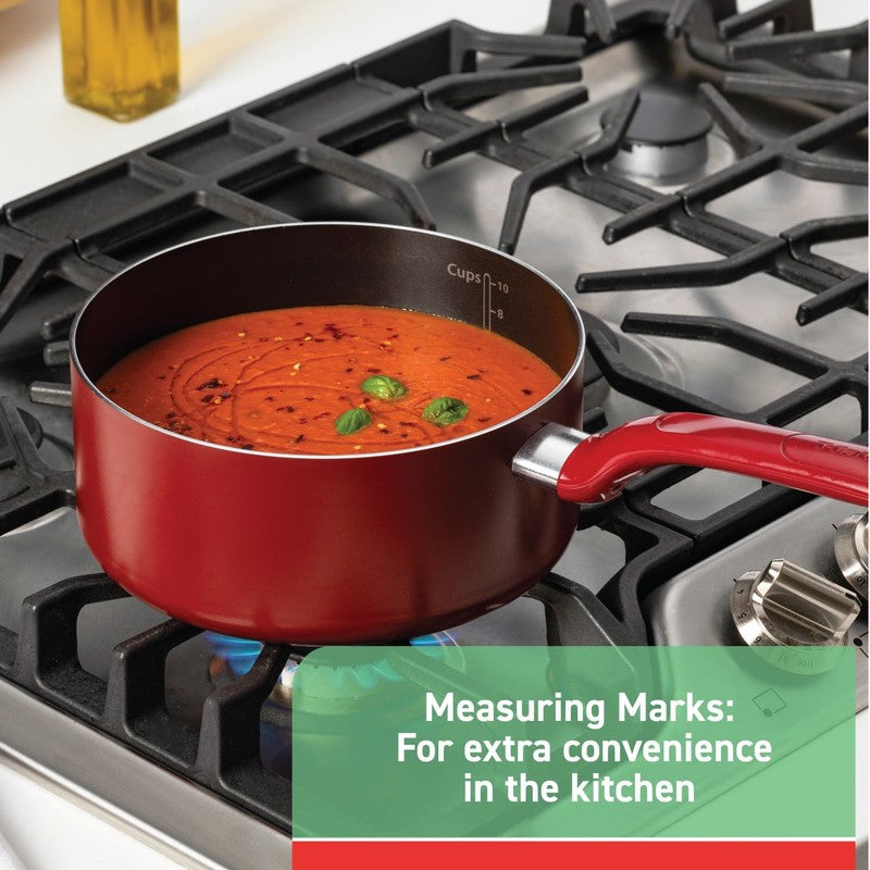 Easy Care, 20 Piece Non-Stick Pots and Pans Cookware Set, Red5