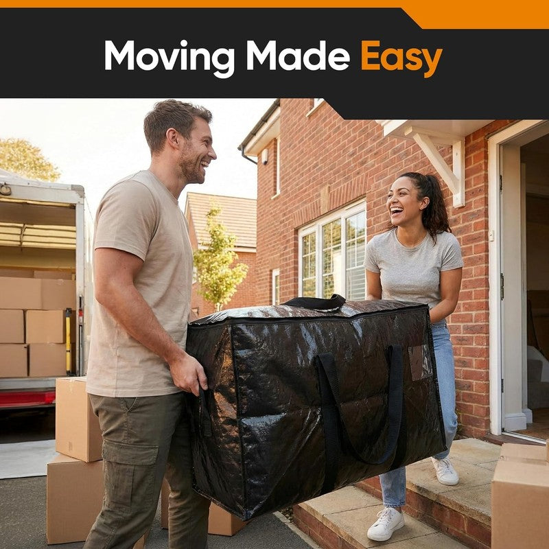 10-Pack Moving Bags, Large Storage Totes with Zipper Lids, Heavy-Duty Reusable f1
