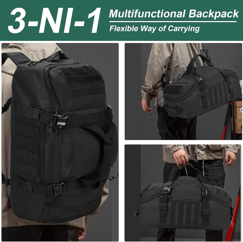 3 in 1 Gym Bag Duffel Backpack Waterproof Travel Sports Camping Gear3