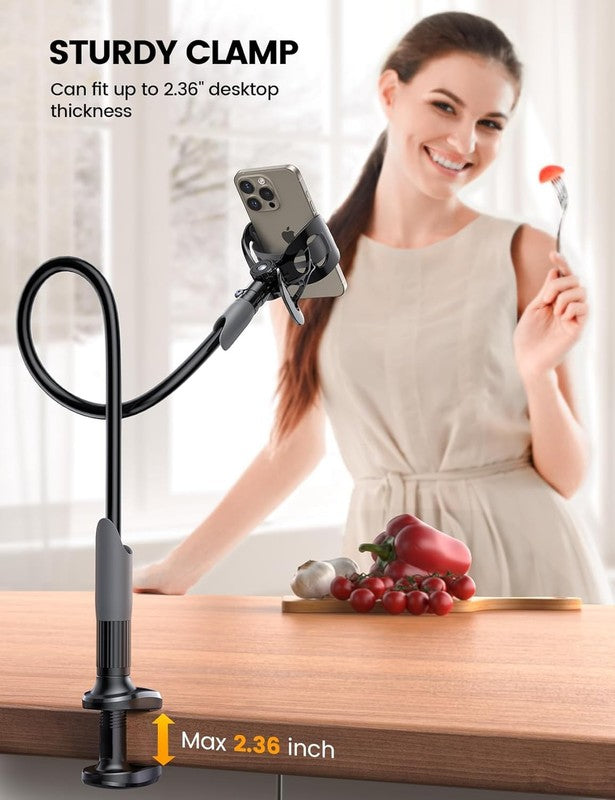 Flexible Gooseneck Phone Holder for Bed & Desk   Fits 4 7" Smartphones3