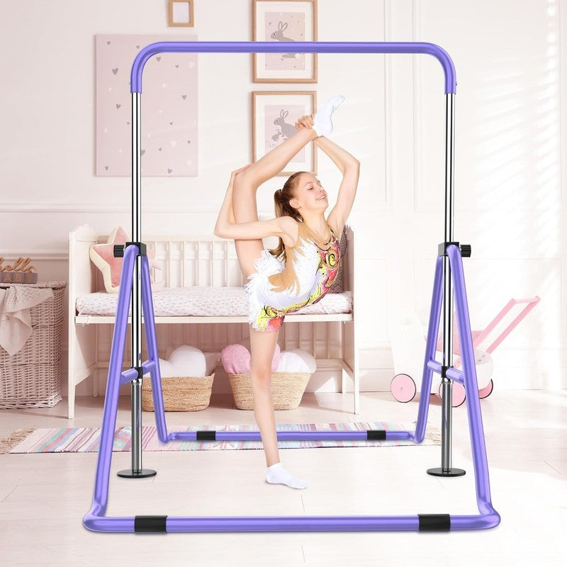 Foldable Kids Gymnastics Bar w/ Mat Adjustable Horizontal Gymnastics Equipment5
