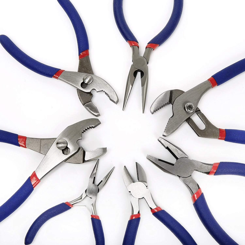 7Pc Pliers Set Groove Joint Long Nose Slip Joint Linesman Diagonal DIY Tool Kit8