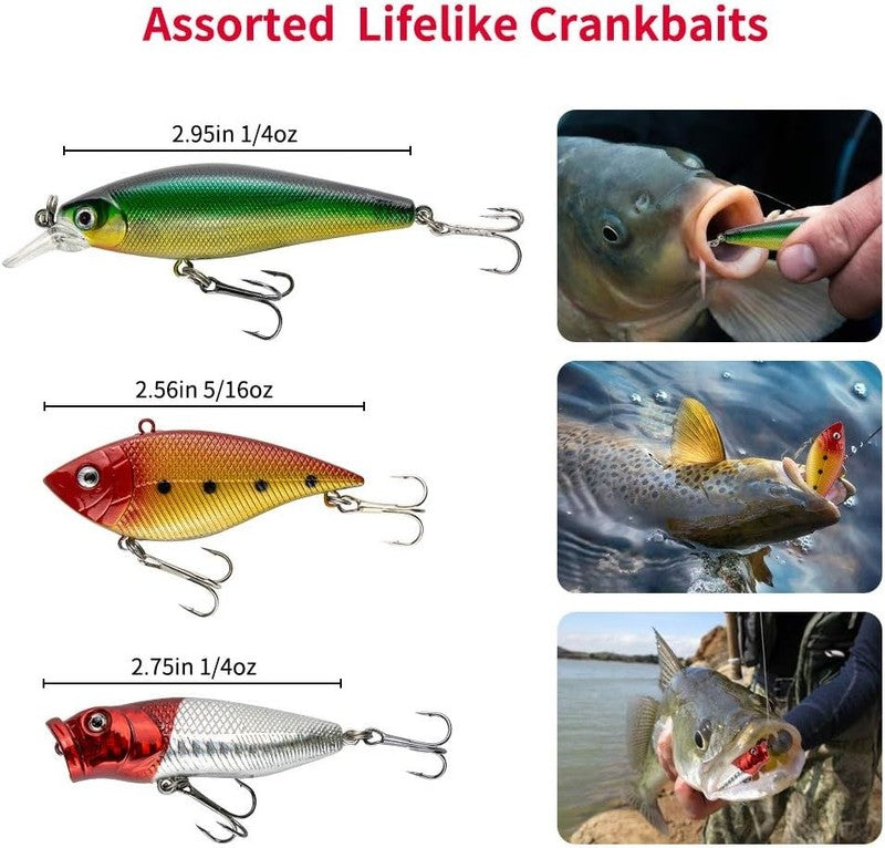 Ultimate Freshwater Fishing Lures Kit for Bass, Trout & Salmon Tackle Box1