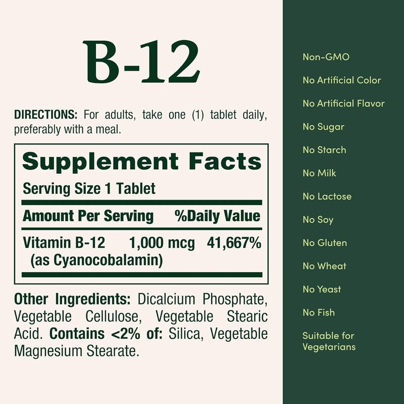 Vitamin B12 1000 Mcg Supplements, Supports Energy Metabolism, 200 Ct4