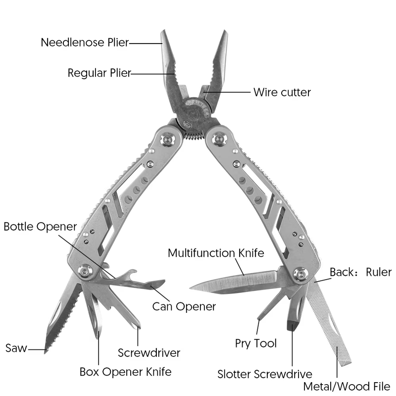 21 in 1 Multitool Folding Pocket Knife Survival Tool Set Hiking Camping6