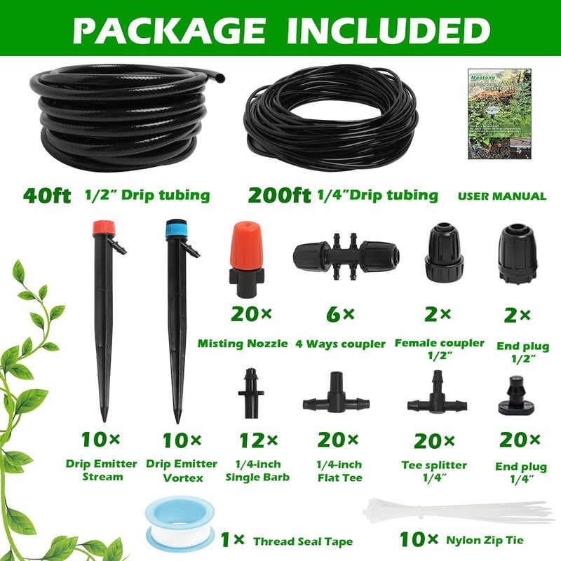 240FT Automatic Drip Irrigation Kit for Garden, Lawn & Greenhouse1