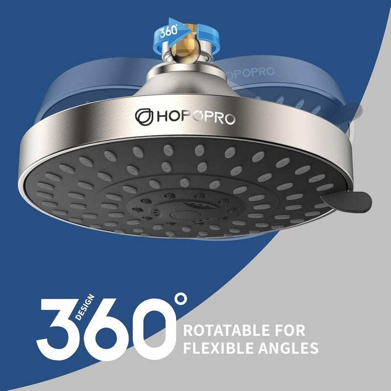 5 Mode High Pressure Shower Head 4" Fixed High Flow Brushed Nickel Black2