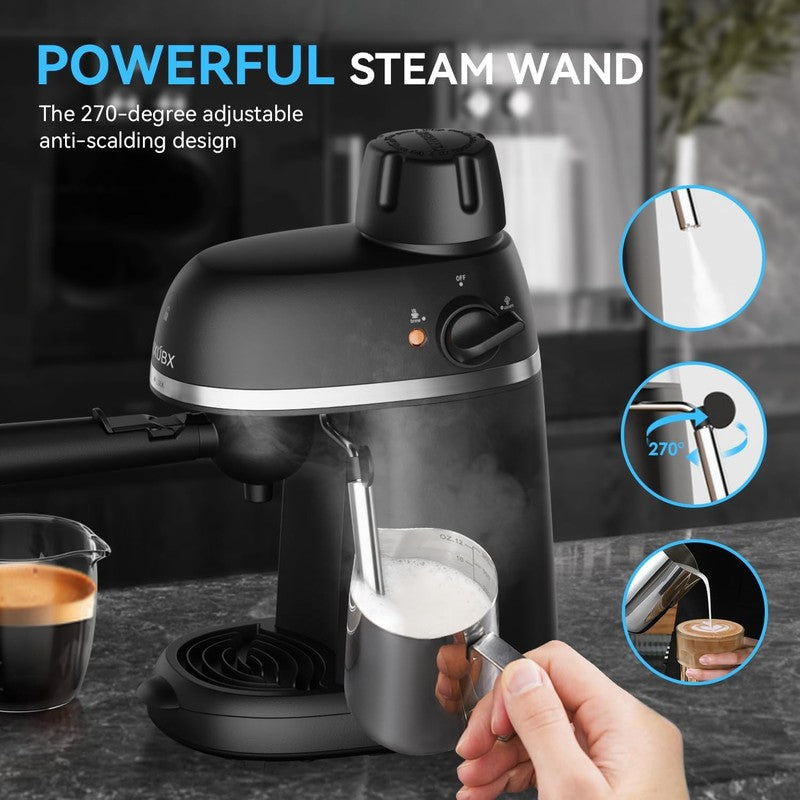 3.5 Bar Espresso & Cappuccino Machine 800W Black Compact2