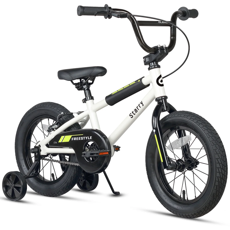 14in Kids BMX Bike w/ Training Wheels Coaster Brake Ages 3 5 White0