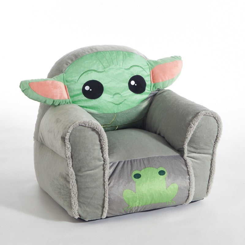 Star Wars the Mandolorian Baby Yoda Figural Kids Bean Chair, Grey2