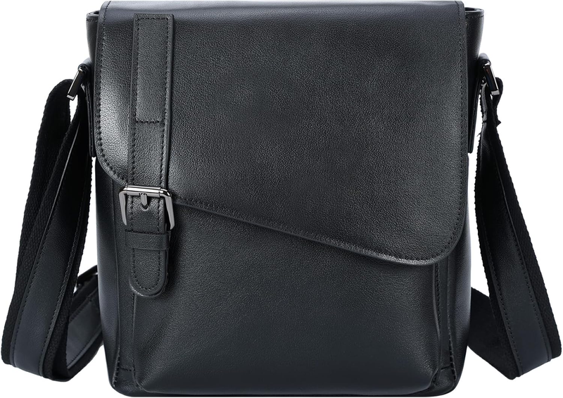 Leather Messenger Bag Small Crossbody Shoulder Bag Men Women Fits 10in Tablet10