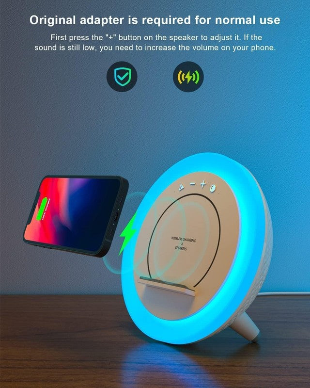 Bluetooth Speaker Night Light, Wireless Charging, Gift for Teen Girls, Modern1