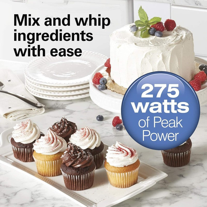 Power Deluxe 6 Speed Hand Mixer – 250W Electric Mixer with Snap On Case, 4