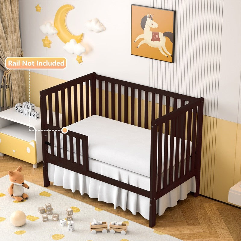 5 In 1 Convertible Crib, Espresso Baby Bed, Converts from Baby Crib to Toddler B5