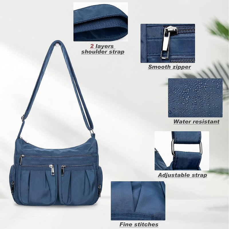 Women Crossbody Purse Waterproof Nylon Shoulder Bag Lightweight Travel Handbag5