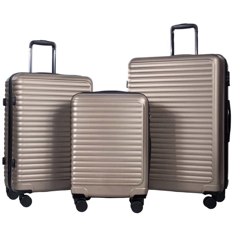 3 Piece Hardside Luggage Set Hardshell Lightweight Suitcase with TSA Lock Spinne10