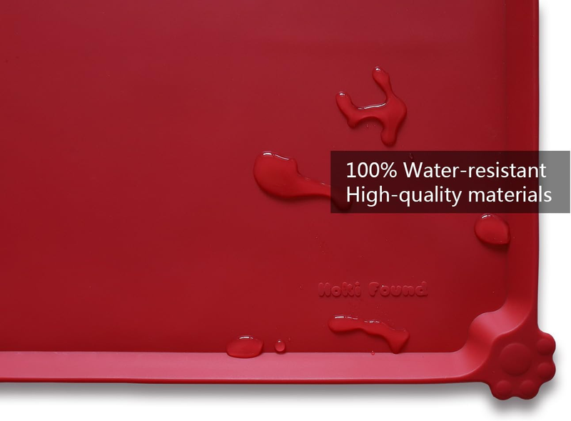 Silicone Pet Feeding Mat Non Slip Waterproof Dog Cat Bowl Mat Classic Red2