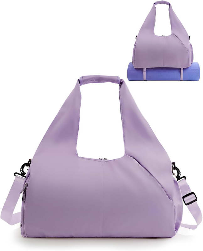 Gym Bag for Women with Shoe Compartment Yoga Mat Bag with Wet Pocket and Water B0