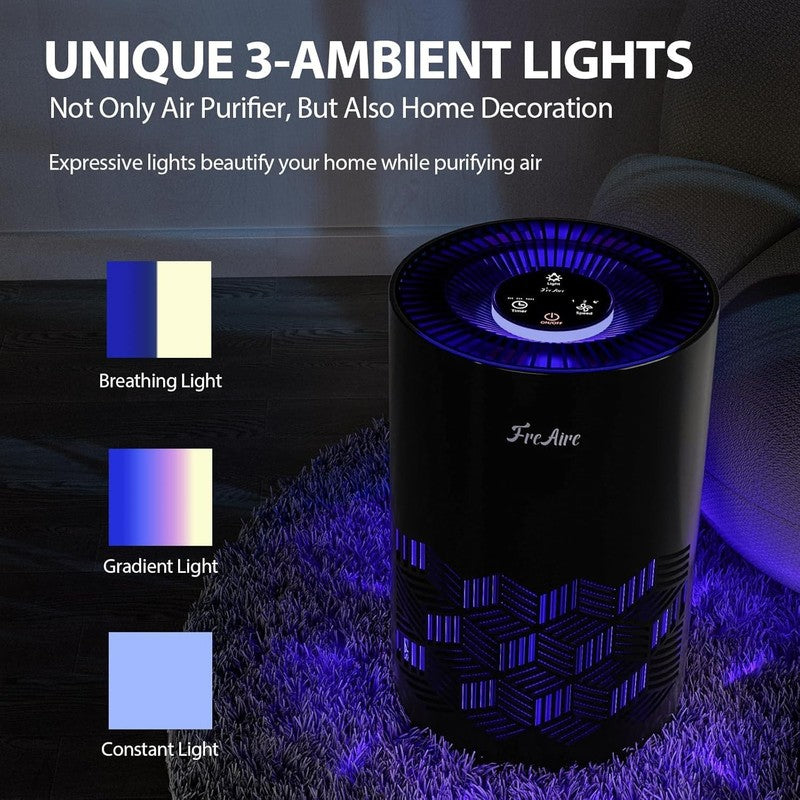 HEPA Air Purifier for Large Rooms, RGB Lights, Dust & Odor Removal3