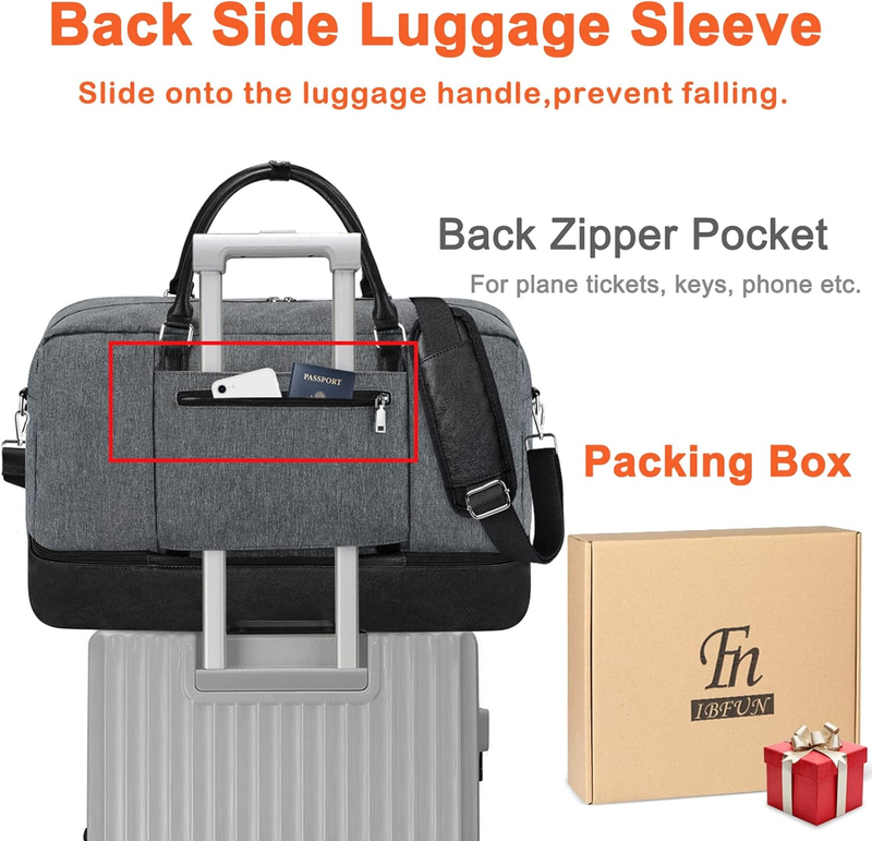 Weekender Bags for Women, 21" Weekender Travel Bag, Travel Duffle Bag with Shoe 4