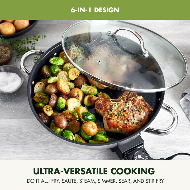 Stainless Steel 12” Ceramic Nonstick Electric Skillet5