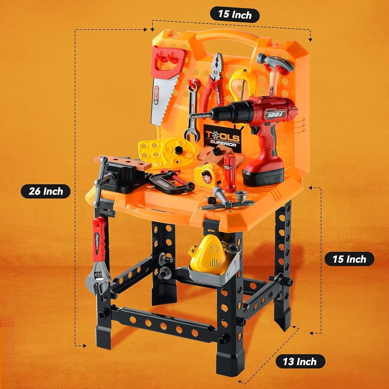 82Pcs Kids Tool Bench Toy for Age 2-4 - Construction Kid Tool Set Toddler Workbe5