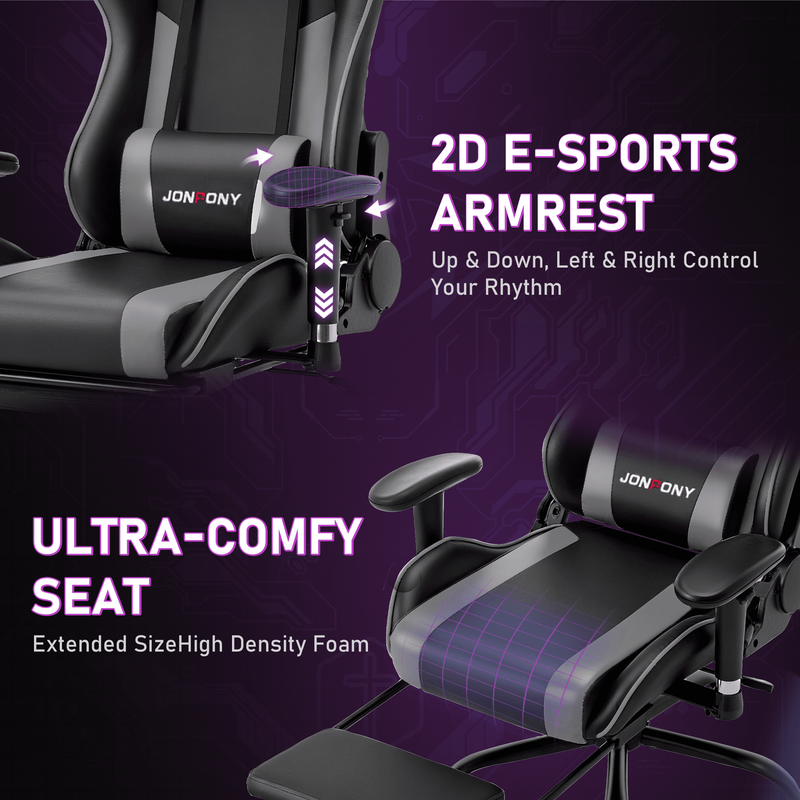 Game Chair,Ergonomically Designed Computer Chair with Headrest and 2D Armrests,W4