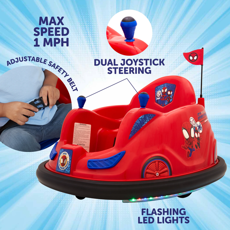 6V Marvel Spidey Bumper Car Ride on Toy, by6