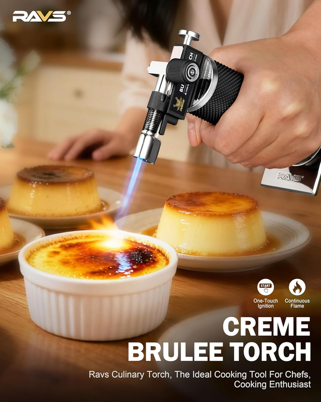 Butane Torch Lighter Dual Flame Mode Refillable Cooking Creme Brulee Mini2