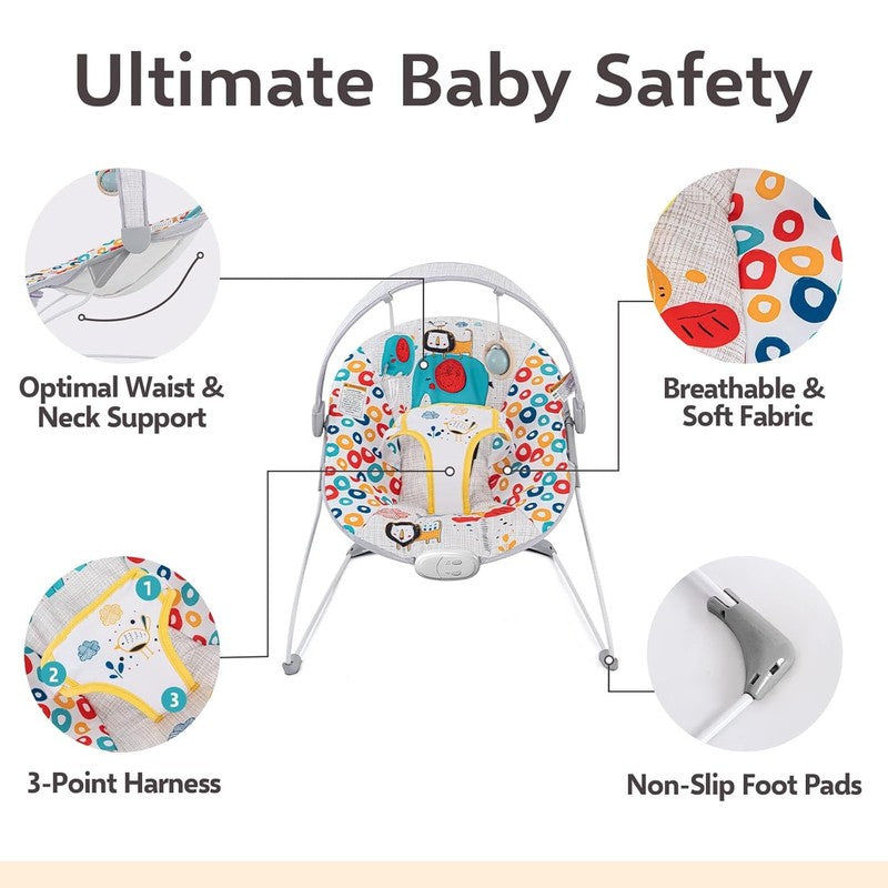 Baby Bouncer Infant Seat w/ Music Portable Adjustable 0 6M 6 20lbs6