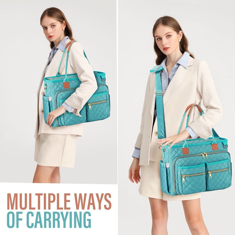 Large Capacity Womens Work Bag Multi-Functional Teacher Tote Bag with Laptop Com2