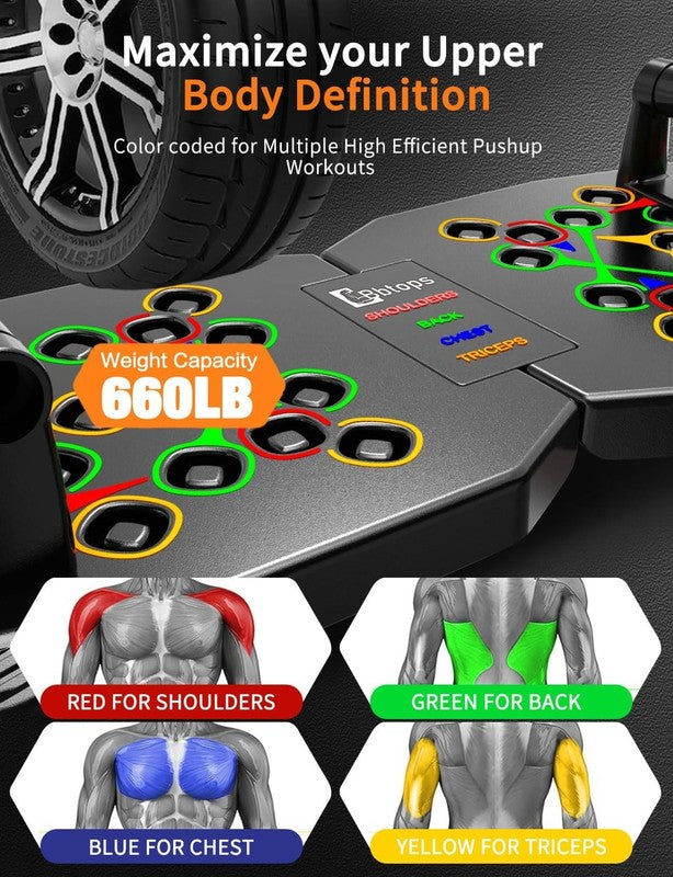 25 in 1 Push Up Board Pilates Bar Foldable Home Gym Strength Training2