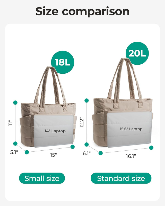 Women's Lightweight Puffy Tote Bag Shoulder Bag Travel Work Gym Handbag2