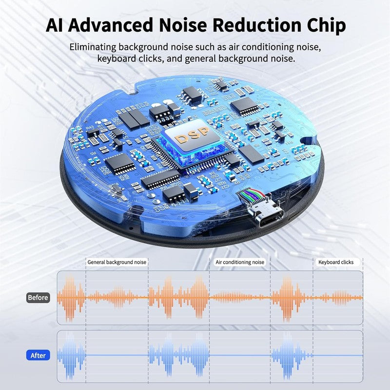 USB Desktop Microphone w/ Mute Button LED, AI Noise Reduction, Plug & Play Mic1