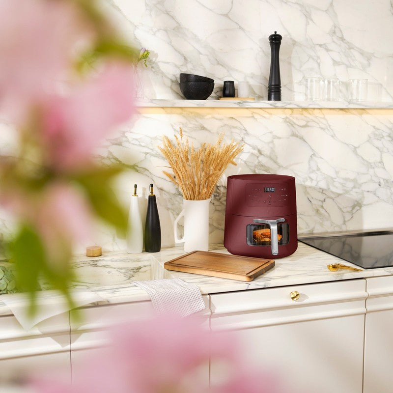 6QT Air Fryer with Thymecrisp Ceramic Nonstick Basket Cabernet Red9